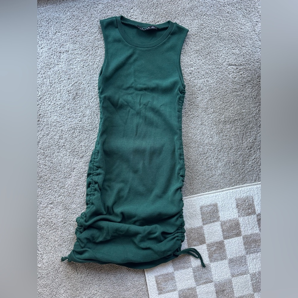Lioness Dark Green Rouched Dress